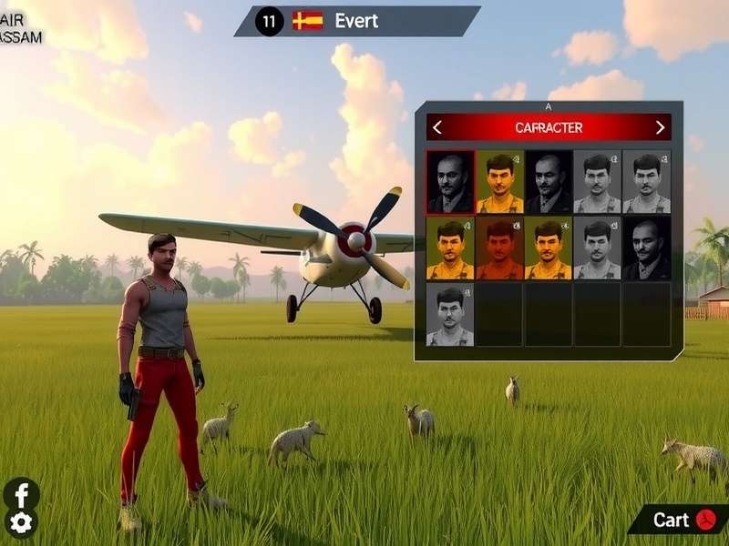 Air Assam Legend gameplay screenshot showing character in Assam landscape